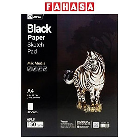 Vở Vẽ Dán Gáy Giấy Đen A4 - Zen Art 8767 (30 Tờ)