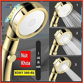 Mua Vòi Sen Tăng áp Có Nút Khóa Nước 3 chế độ Phun  Xoay 360 độ Hàng Xịn - Vàng Gold 206783