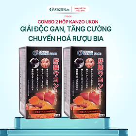 Combo 2 Hộp Kanzo Ukon Thải Độc, Mát Gan, Giúp Giảm Căng Thẳng Mệt Mỏi Genki Fami Nhật Bản Hộp 90 Viên