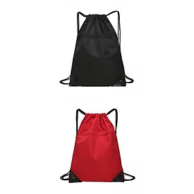 2x Travel Nylon Drawstring Bag Sack Beach Gym Backpack Shoes Bags Gifts