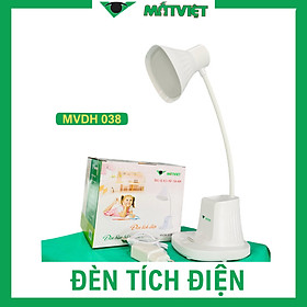 Đèn học tích điện để bàn Mắt Việt 038 6W 3 chế độ sáng kết hợp bóng ngủ