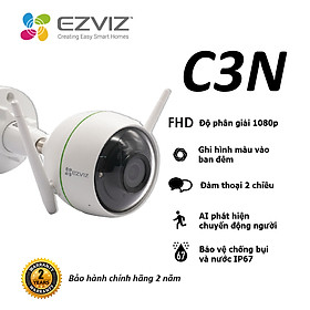 Camera EZVIZ C3N 1080P, WI-FI Không Dây, IP67 Ngoài Trời, Ghi Gình Ban Đêm Có Màu, Tích Hợp AI Phát Hiện Hình Dáng Người, Chuẩn Nén Video H.265--Hàng Chính Hãng