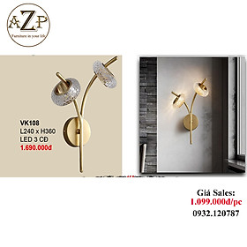 AZP - ĐÈN ỐP VÁCH / ĐÈN TRANG TRÍ / ĐÈN TREO TƯỜNG PHÒNG KHÁCH, PHÒNG NGỦ, NHÀ HÀNG, KHÁCH SẠN AZP-VK108 phong cách đương đại, hàng nhập khẩu AZP