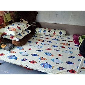 Mua GA CHỐNG THẤM COTTON THUN CAO CẤP MINH MẪN - HÌNH CÁ MÀU SẮC
