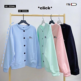 ÁO CARDIGAN Nỉ Bông THÊU CÚN CỰC XINH Form Rộng Unisex Nam Nữ Ulzzang