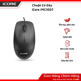 Chuột Có Dây iCore IMC1007 - Silent 90%, Cảm Biến 1200 DPI, Giá Rẻ - Hàng chính hãng
