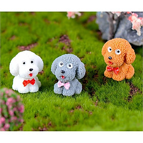 Mua Tiểu Cảnh - Chú chó bông lông xù làm tiểu cảnh terrarium/ mô hình trang trí quà tặng trang trí