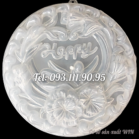 Mua Khuôn rau câu sinh nhật  cưới hỏi hoa mẫu đơn chữ Happy – Khuôn hình tròn loại 25 cm – Mã số 1821