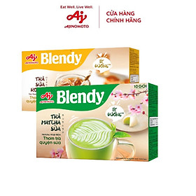 Combo 2 Hộp Trà Matcha Sữa 160g/Hộp và  Blendy® Trà Sữa Royal 144g/Hộp