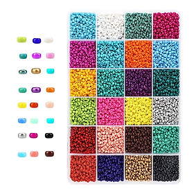 14400Pcs Round Glass Beads Loose Spacer Bead for DIY Bracelet Jewelry Making