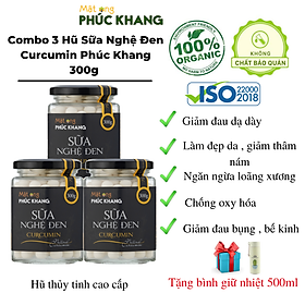 [Sale] Sữa nghệ đen Curcumin Phúc Khang 300g - 100% Tự Nhiên - Làm Đẹp da , trắng da , giảm thâm nám - Hỗ trợ điều trị đau dạ dày - Bảo vệ hệ tiêu hóa,  chống oxy hóa ,ức chế ,ngăn ngừa tế bào ung thư