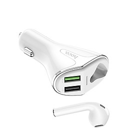 Tẩu Sạc Xe Hơi Hoco E47 Kèm với Tai Nghe Bluetooth - Hàng Chính Hãng
