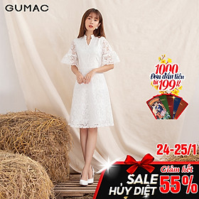 Đầm váy nữ DA10113 GUMAC thiết kế ren tay loe