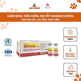 Five-Ketofen 20%-Giảm ĐAU, TIÊU VIÊM, HẠ SỐT cho gia súc, gia cầm, thủy cầm, 10ml