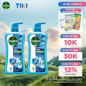 Combo 2 chai sữa tắm Dettol mát lạnh tức thì - Chai 950g