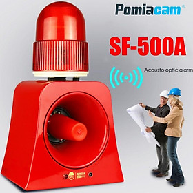 Báo động cảm biến vi sóng SF-500A Thiết bị báo động âm thanh và ánh sáng công nghiệp không dây LED Flash Beacon Light Sound Siren with USB Port Color: DC24V