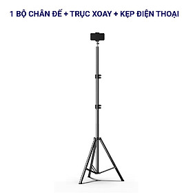 Chân đế điện thoại Tripod quay TikTok, chân đèn livestream giá đỡ Cao 2m1 loại chắc chắn chịu lực tốt