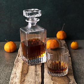 BỘ BÌNH VUÔNG VÀ 6 LY THẤP PHA LÊ Ý RCR TIMELESS 750ML - 310ML