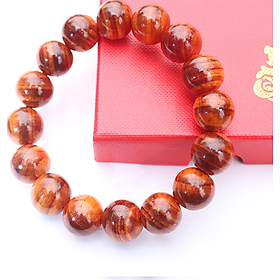 Vòng tay Phong thủy Gỗ Huyết Long, hạt trơn, 12ly, 17 hạt