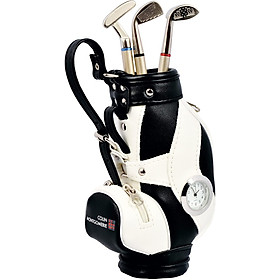 New 2022 - Bộ quà tặng gồm hộp đựng bút hình túi đánh golf + 3 cây bút hình gậy đánh golf + đế kiểu thảm cỏ độc đáo