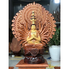 Mua Tượng phật thiên thủ thiên nhãn  nghìn mắt nghìn tay bằng gỗ hương kt cao 30×20×14