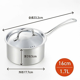 Nồi inox dùng cho bếp từ Yoshikawa Cook Chef - Hàng Nội Địa Nhật Bản