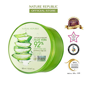 Nature Republic Kem dưỡng da Soothing & Moisture Aloe Vera 92% Soothing Gel (Jar) 300ml