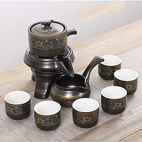 Bộ ấm chén pha trà cối xay sm 001 - xanh đen trắng