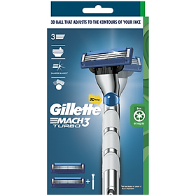 Dao cạo Gillette Mach 3 Turbo 3D 1 cán + 2 đầu lưỡi