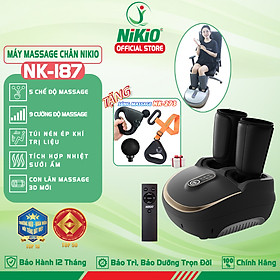 Máy Massage Chân Nén Ép Trị Liệu Suy Giãn Tĩnh Mạch Nikio NK-187 - Máy Mát Xa Dây Ấn Lòng Bàn Chân, Mu Bàn Chân, Ngón Chân, Bắp Chân - Công Nghệ Tiên Tiến: Con Lăn, Túi Khí Và Nhiệt Sưởi - Nhiều Chế Độ Matxa, Có Remote Điều Khiển