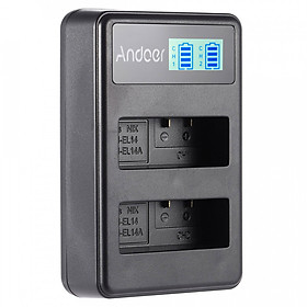 Bộ Sạc Pin USB Andoer EN-EL14 Cho Pin Máy Ảnh Nikon D3100 D3200