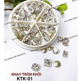 Đá Khối Khay Tròn Mix Hình Trang Trí Móng ANGELICA KTK 36 Viên