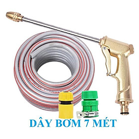 Mua Bộ dây vòi xịt nước ️   tăng áp 3 lần  loại 7m  10m 206701-3 đầu đồng  cút nối vàng+ mở chai