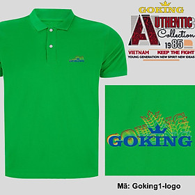 Logo lục sắc, mã logo.goking1. Áo thun polo nam nữ, form unisex. Áo phông cổ trụ Goking, vải cá sấu 3D, công nghệ chống nhăn Nhật Bản - Xanh két - L: Khoảng 60-68kg