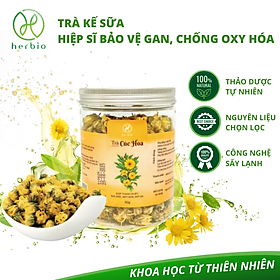 Trà Thảo Mộc Thanh Nhiệt Hoa Cúc Herbio - Giúp giải độc gan, chống oxy hoá, làm đẹp da (Hộp