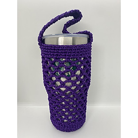 Mua TÚI ĐỰNG LY GIỮ NHIỆT HANDMADE BẰNG SỢI DỆT HOẠ TIẾT LƯỚI NHIỀU MÀU (SẢN PHẨM KHÔNG BAO GỒM LY GIỮ NHIỆT)