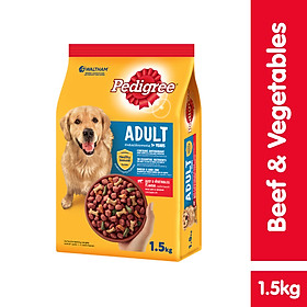 Hình ảnh Thức ăn chó Pedigree vị thịt bò & rau củ túi 1.5kg