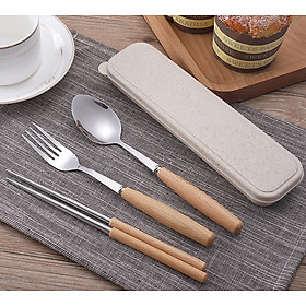 Mua Bộ Đũa Muỗng Nĩa Lúa Mạch Cán Gỗ