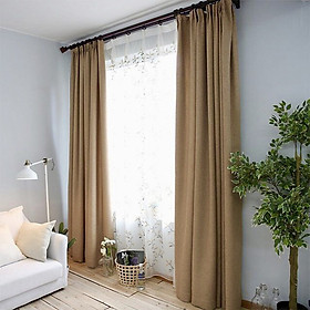 Rèm vải thô, cản nắng 90% - Nâu hổ phách - Cao cố định 3.0m