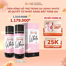 Combo 2 Hộp Viên Uống Trắng Da ADIVA White  (60 viên/hộp)