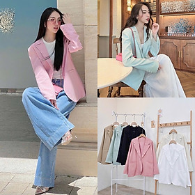 ÁO KHOÁC BLAZER VEST TAY DÀI RỘNG BIG SIZE HỒNG PASTEL XANH MINT ĐI TIỆC NOEL DẠO PHỐ ĐI CHƠI ĐI LÀM CÔNG SỞ