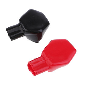 Car Battery Terminal Insulation Protecter Sleeve Covers Black,Red 80x55mm