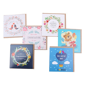 Combo 6 Thiệp Sinh Nhật Grey GR09-LU10 (9 x 9 cm)