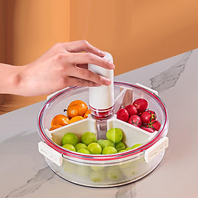 Divided Serving Tray Airtight Box Dried Fruit Tray for Cakes Fruit Tea Party