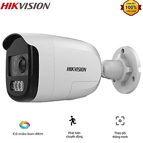 Mua Camera analog thân trụ Hikvision DS-2CE12DFT-PIRXOF 2Mp có màu ban đem  tích hợp còi báo động  phát hiện cơ thể người - Hàng Chính Hãng