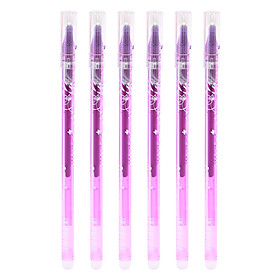 Vỉ 6 Cây Bút Gel Xóa Được Ngòi GP-3253 - Mực Tím (0.38 mm)
