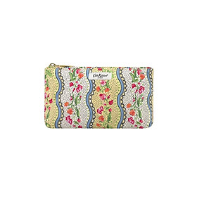 Cath Kidston - Túi đựng mỹ phẩm/Zip Make Up Bag - Sweet Pea Stripe Small - Yellow -1042672
