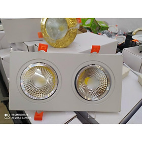 Mua Đèn down light  âm trần  đôi vuông ánh sáng 3 chế độ: trắng  vàng   trung tính công suất 2x7w hàng đẹp