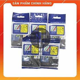 Mua  Combo 5 cuộn  Ống co nhiệt Brother HS2-621 - Đen nền vàng 8.8mm x 1.5m - Hàng nhập khẩu