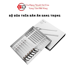 Mua Set 6 Bộ Đũa Thìa Muỗng Inox Chống Trơn Cao Cấp  Gồm Bộ 6 Đôi Đũa 6 Muỗng Bộ Đồ Dùng Bàn Ăn Kèm Hộp Sang Trọng